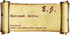 Bercsek Jetta névjegykártya